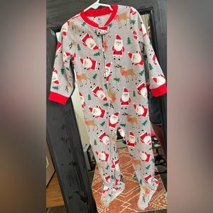 Fleece footie Santa pjs